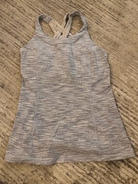 lululemon athletica Light Heathered Gray Cross-Back Tank